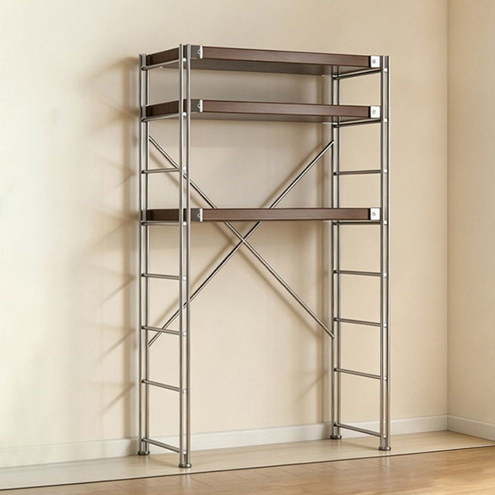 Minimalist Rolling Multi-Tier Storage Shelf - With Adjustable Particleboard Shelves For Kitchen &amp; Living Room