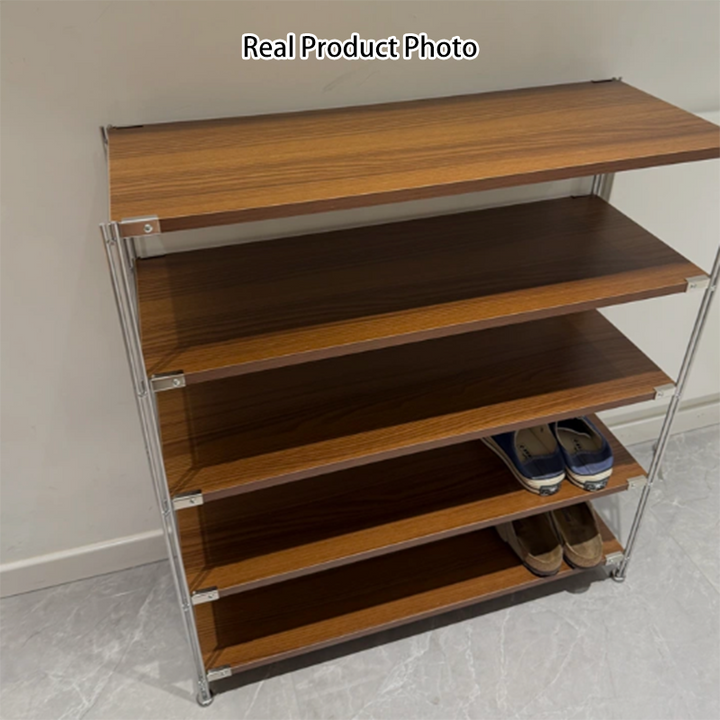 Industrial Rectangular 5/6/7/8/9/10/11-Tier Shoe Storage Rack - With Removable Particleboard Shelves For Entryway
