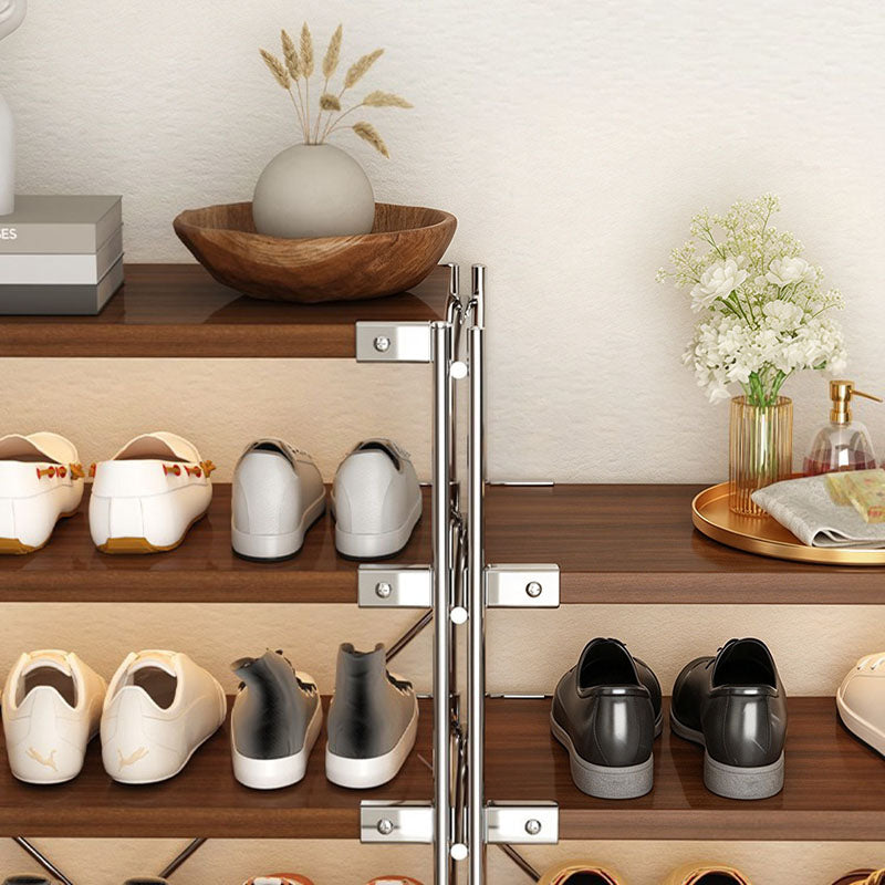 Industrial Rectangular 5/6/7/8/9/10/11-Tier Shoe Storage Rack - With Removable Particleboard Shelves For Entryway