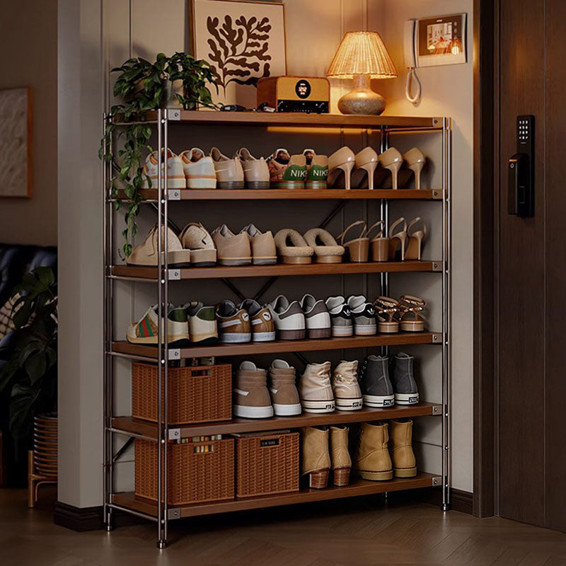 Industrial Rectangular 5/6/7/8/9/10/11-Tier Shoe Storage Rack - With Removable Particleboard Shelves For Entryway
