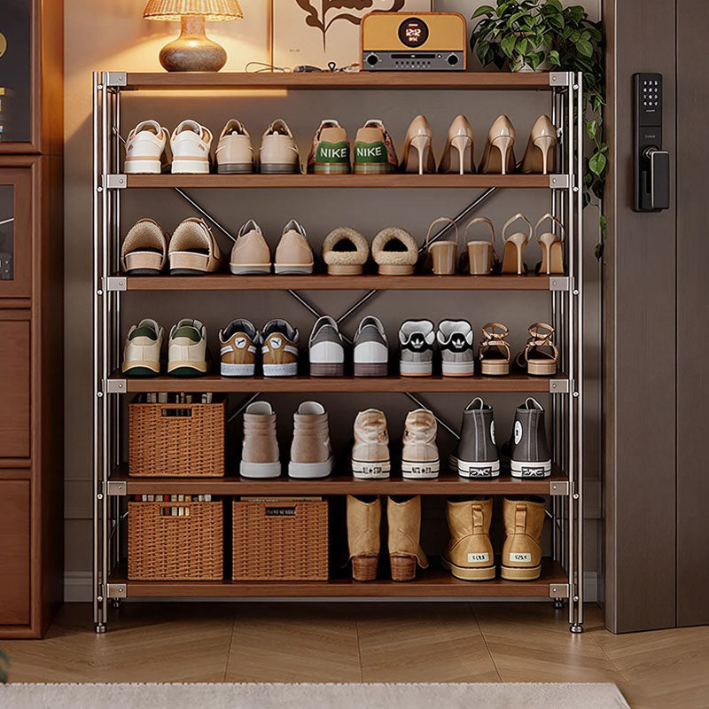 Industrial Rectangular 5/6/7/8/9/10/11-Tier Shoe Storage Rack - With Removable Particleboard Shelves For Entryway