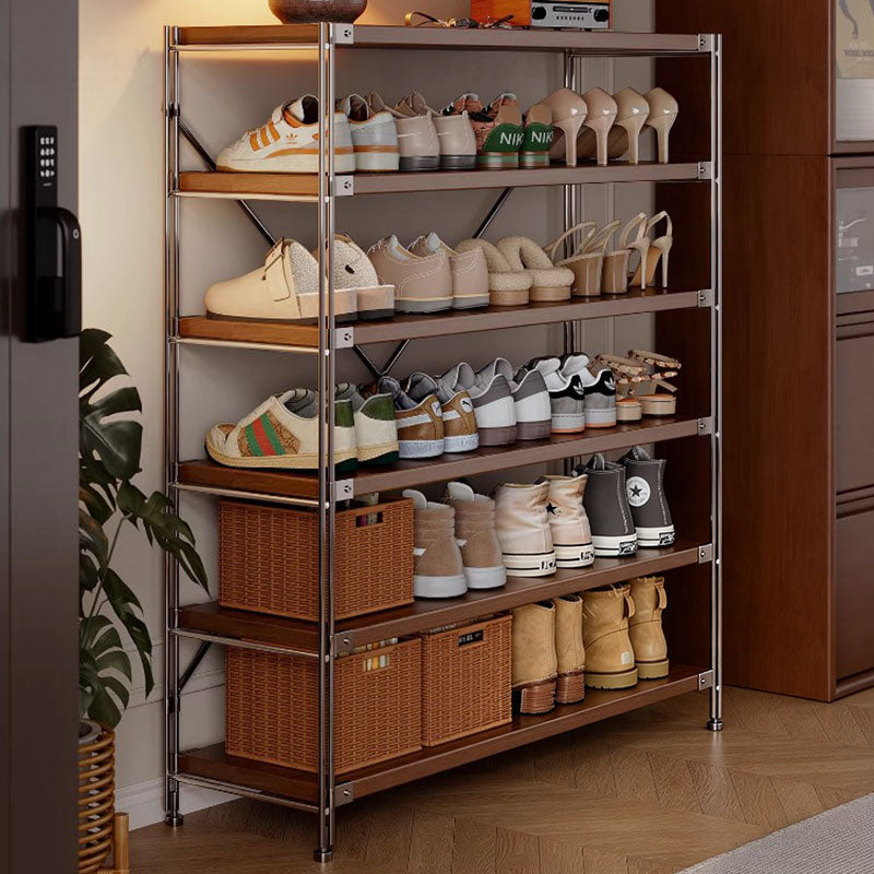 Industrial Rectangular 5/6/7/8/9/10/11-Tier Shoe Storage Rack - With Removable Particleboard Shelves For Entryway
