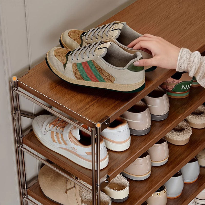 Industrial Rectangular 5/6/7/8/9/10/11-Tier Shoe Storage Rack - With Removable Particleboard Shelves For Entryway