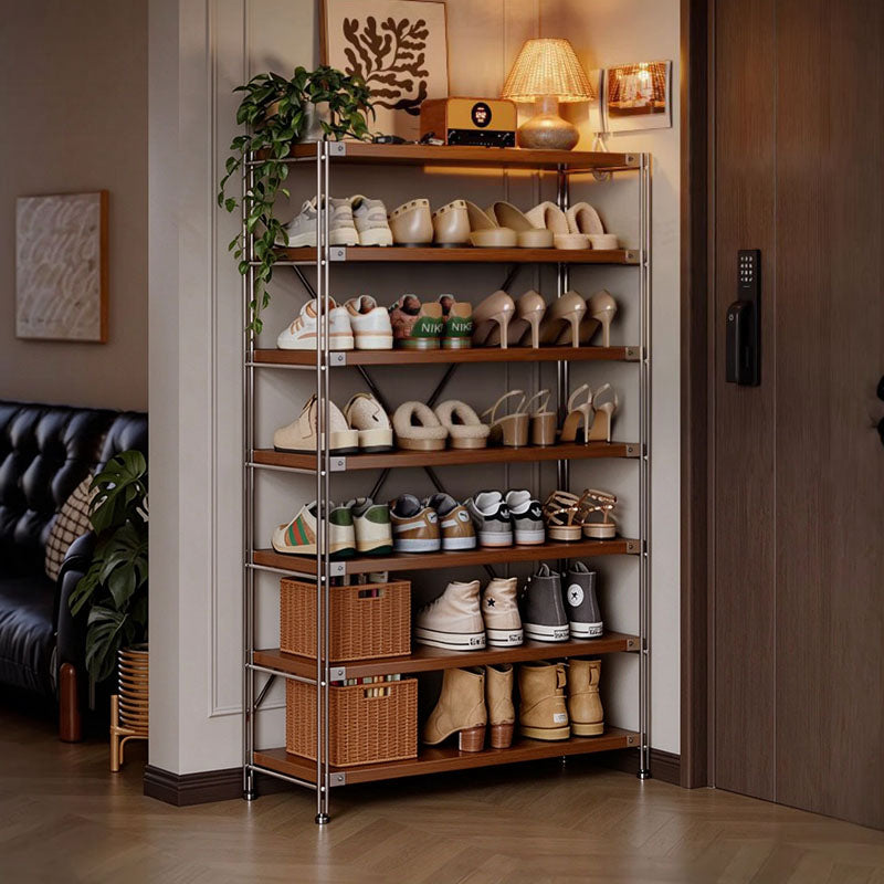 Industrial Rectangular 5/6/7/8/9/10/11-Tier Shoe Storage Rack - With Removable Particleboard Shelves For Entryway