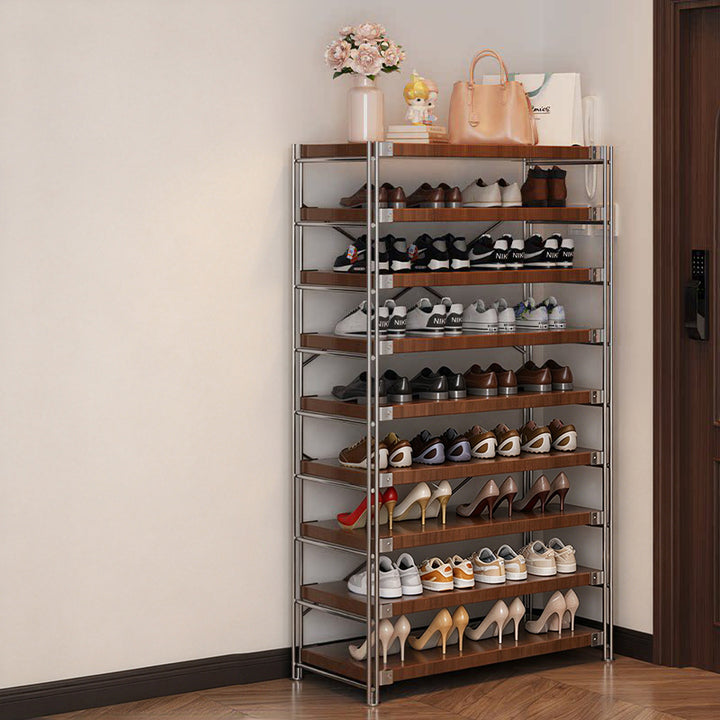 Industrial Rectangular 5/6/7/8/9/10/11-Tier Shoe Storage Rack - With Removable Particleboard Shelves For Entryway