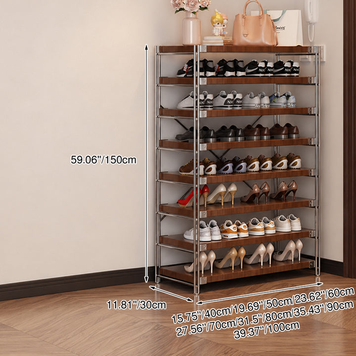 Industrial Rectangular 5/6/7/8/9/10/11-Tier Shoe Storage Rack - With Removable Particleboard Shelves For Entryway