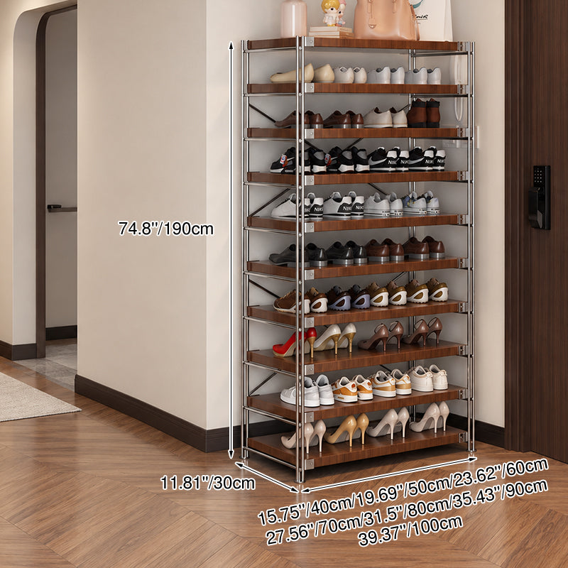 Industrial Rectangular 5/6/7/8/9/10/11-Tier Shoe Storage Rack - With Removable Particleboard Shelves For Entryway