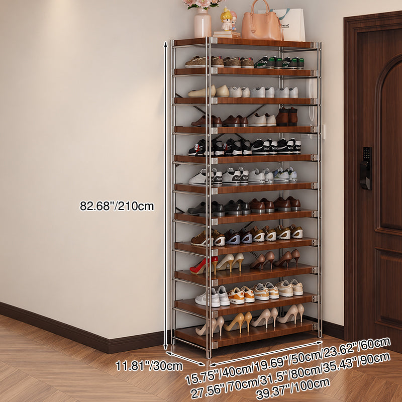 Industrial Rectangular 5/6/7/8/9/10/11-Tier Shoe Storage Rack - With Removable Particleboard Shelves For Entryway