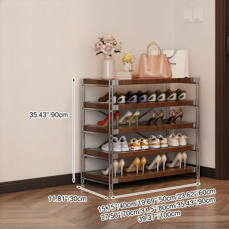 Industrial Rectangular 5/6/7/8/9/10/11-Tier Shoe Storage Rack - With Removable Particleboard Shelves For Entryway