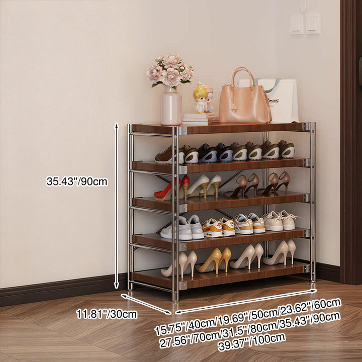 Industrial Rectangular 5/6/7/8/9/10/11-Tier Shoe Storage Rack - With Removable Particleboard Shelves For Entryway