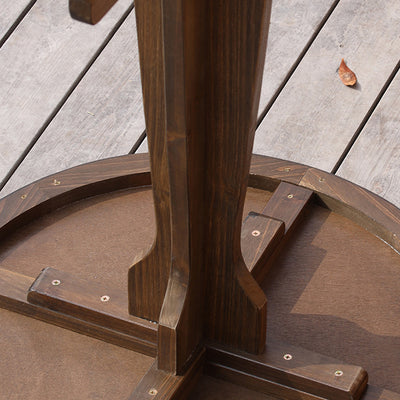 Contemporary Retro Solid Wood & Iron Round Square Coffee Table And Chair Set For Balcony & Living Room
