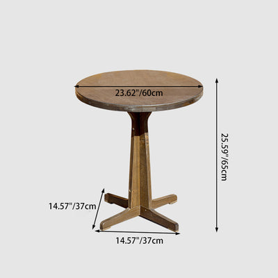 Contemporary Retro Solid Wood & Iron Round Square Coffee Table And Chair Set For Balcony & Living Room