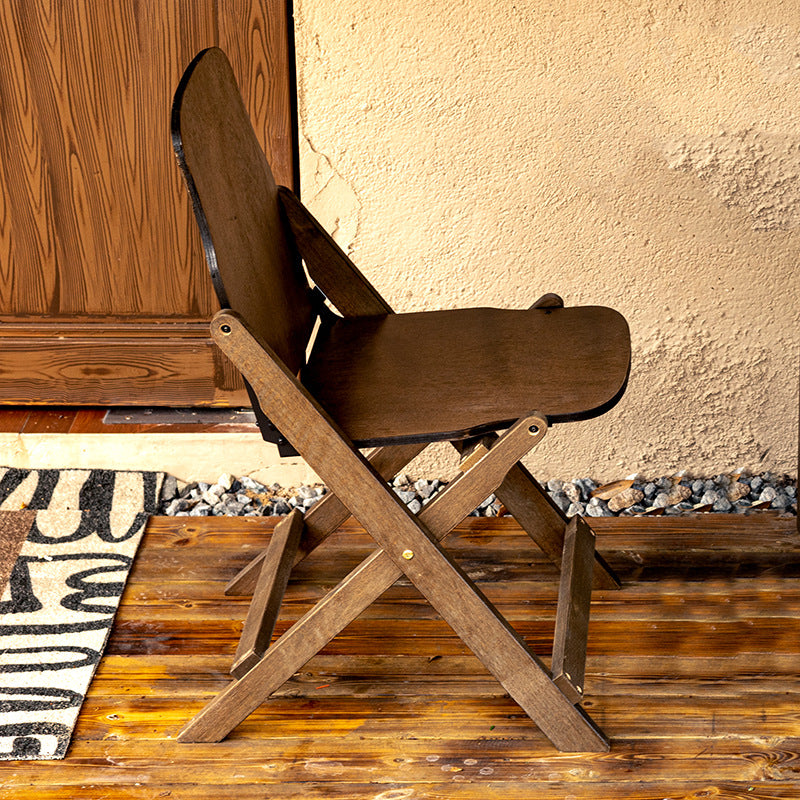Contemporary Retro Solid Wood & Iron Round Square Coffee Table And Chair Set For Balcony & Living Room