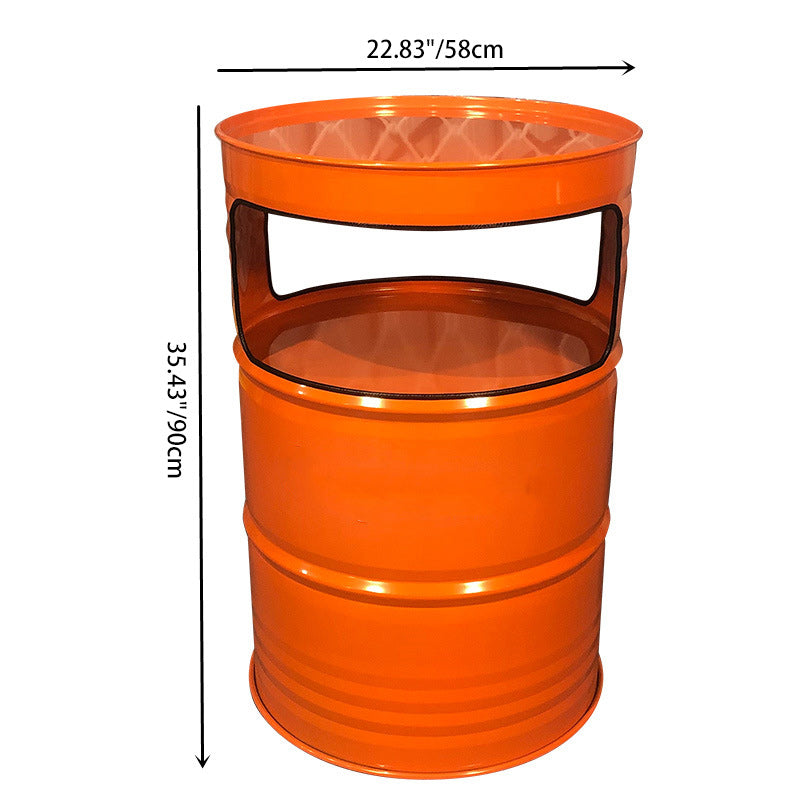 Table et ensemble de tabourets contemporains en forme de tambour industriel avec rangement et 2/4 sièges pour salon et cuisine 