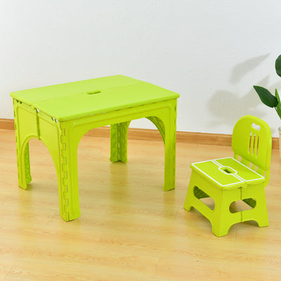 Table et ensemble de chaises pour enfants rectangulaires creux PP minimaliste moderne avec design pliable pour salle à manger ou salon 