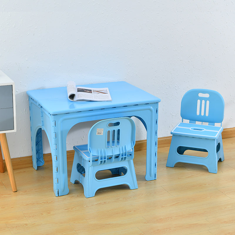 Table et ensemble de chaises pour enfants rectangulaires creux PP minimaliste moderne avec design pliable pour salle à manger ou salon 