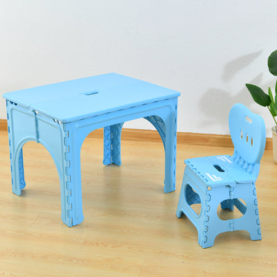 Table et ensemble de chaises pour enfants rectangulaires creux PP minimaliste moderne avec design pliable pour salle à manger ou salon 