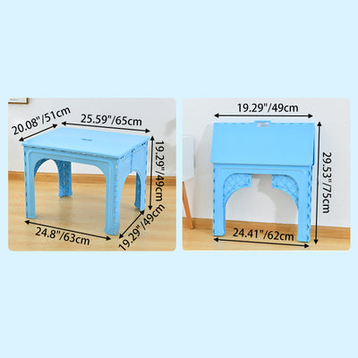 Table et ensemble de chaises pour enfants rectangulaires creux PP minimaliste moderne avec design pliable pour salle à manger ou salon 