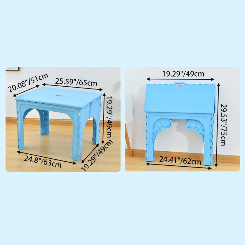 Table et ensemble de chaises pour enfants rectangulaires creux PP minimaliste moderne avec design pliable pour salle à manger ou salon 