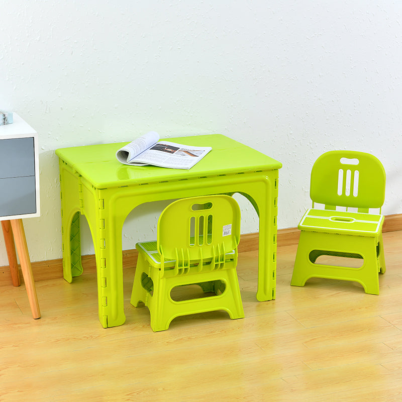 Table et ensemble de chaises pour enfants rectangulaires creux PP minimaliste moderne avec design pliable pour salle à manger ou salon 