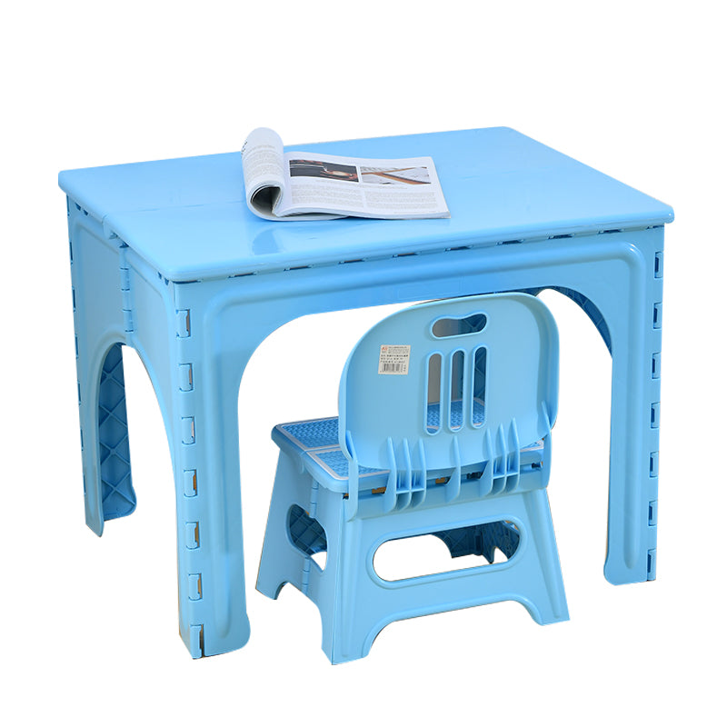 Table et ensemble de chaises pour enfants rectangulaires creux PP minimaliste moderne avec design pliable pour salle à manger ou salon 