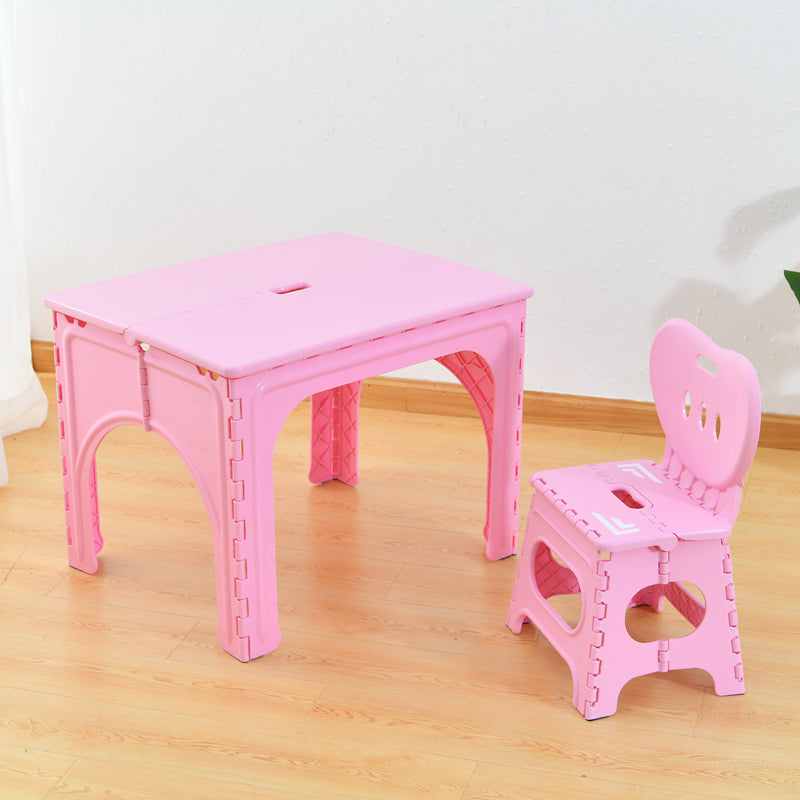 Table et ensemble de chaises pour enfants rectangulaires creux PP minimaliste moderne avec design pliable pour salle à manger ou salon 