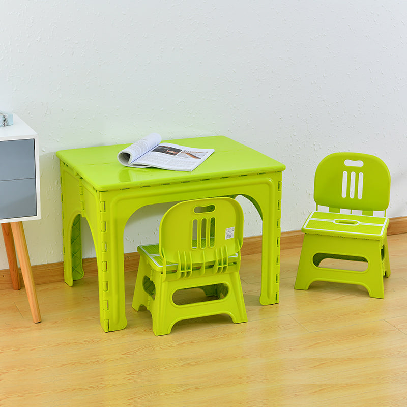 Table et ensemble de chaises pour enfants rectangulaires creux PP minimaliste moderne avec design pliable pour salle à manger ou salon 