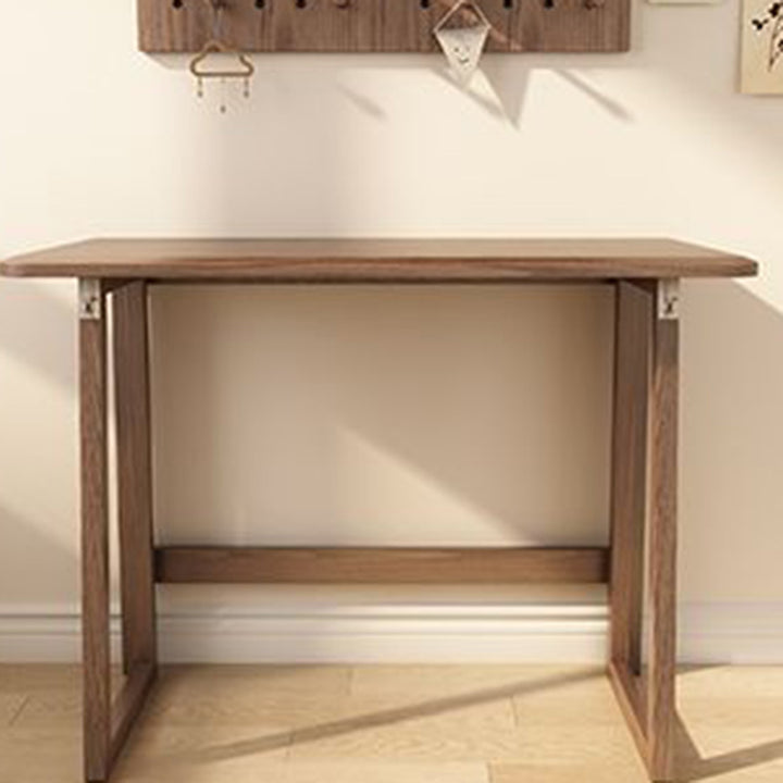 Modern Simplicity Rubber Wood Hardware Rectangular Foldable Desk &amp; Chair Set For Study