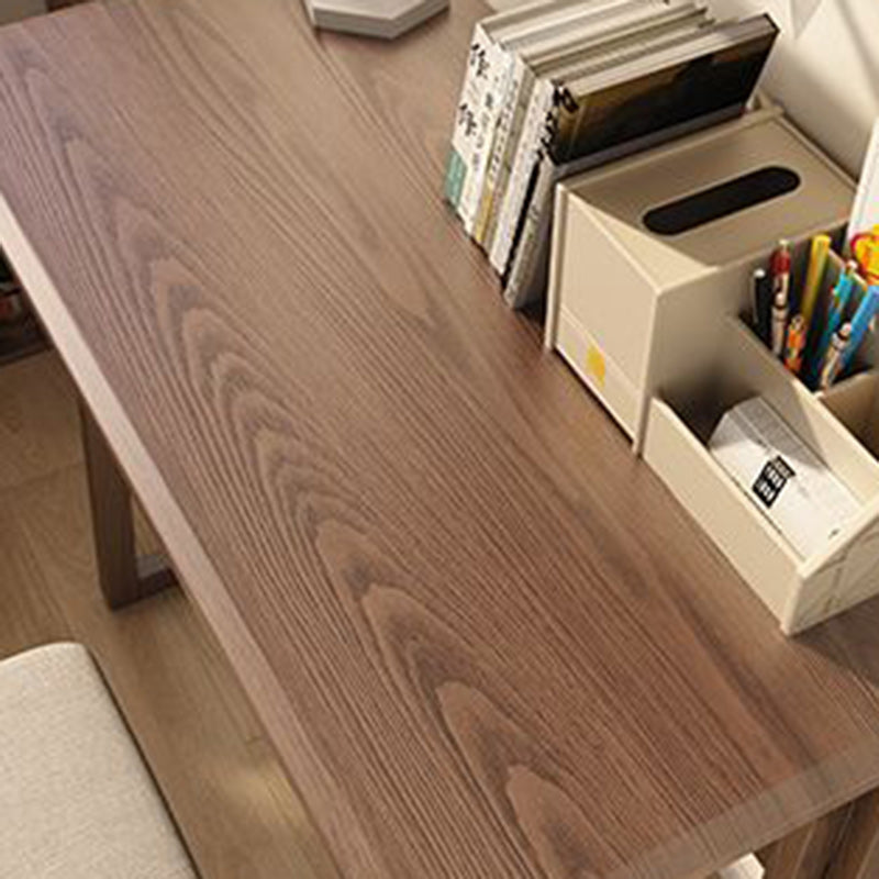 Modern Simplicity Rubber Wood Hardware Rectangular Foldable Desk &amp; Chair Set For Study