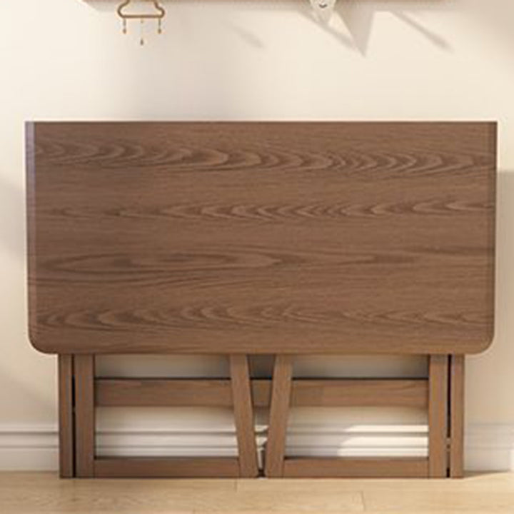 Modern Simplicity Rubber Wood Hardware Rectangular Foldable Desk &amp; Chair Set For Study