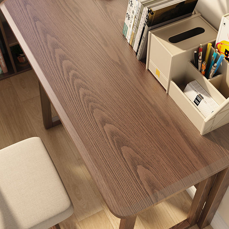 Modern Simplicity Rubber Wood Hardware Rectangular Foldable Desk &amp; Chair Set For Study