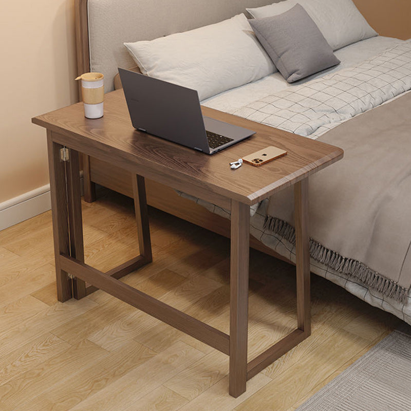 Modern Simplicity Rubber Wood Hardware Rectangular Foldable Desk &amp; Chair Set For Study
