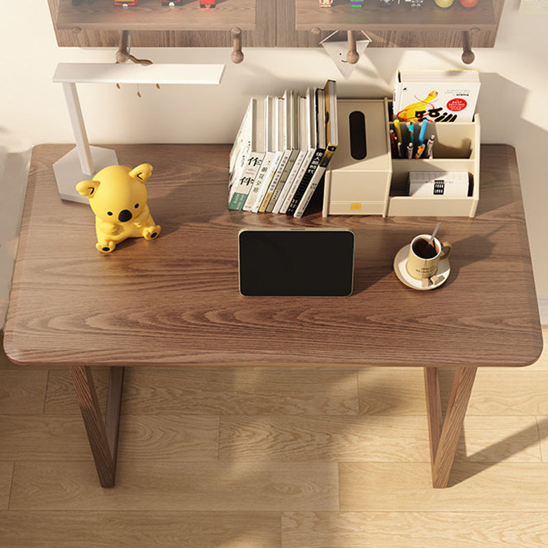 Modern Simplicity Rubber Wood Hardware Rectangular Foldable Desk &amp; Chair Set For Study