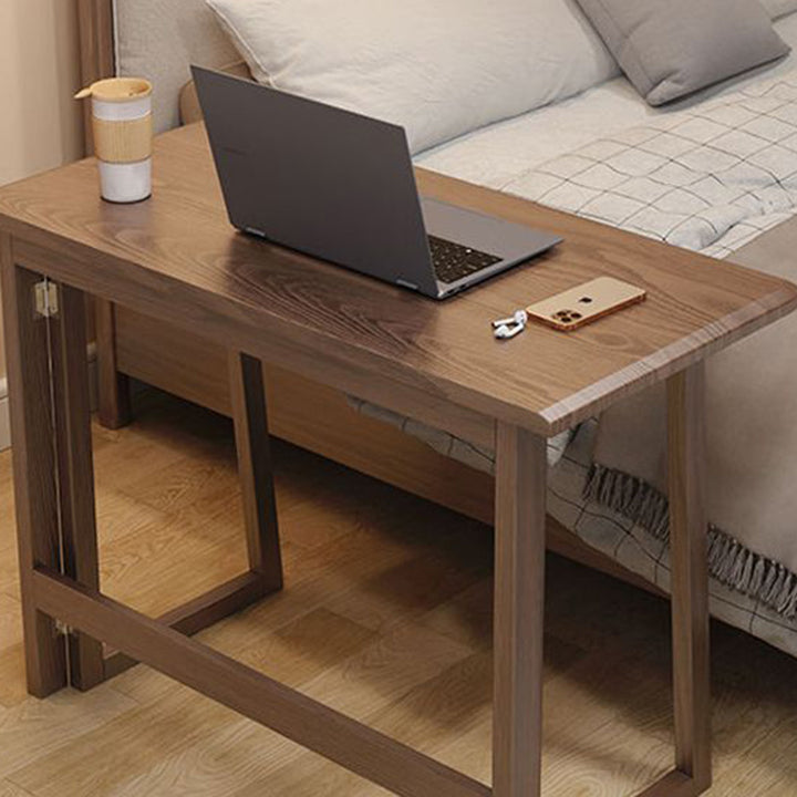 Modern Simplicity Rubber Wood Hardware Rectangular Foldable Desk &amp; Chair Set For Study