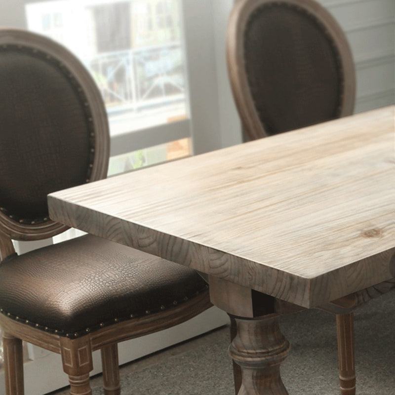 Ensemble de table à manger et chaises rectangulaires en bois massif vintage traditionnel pour 4/6 places 