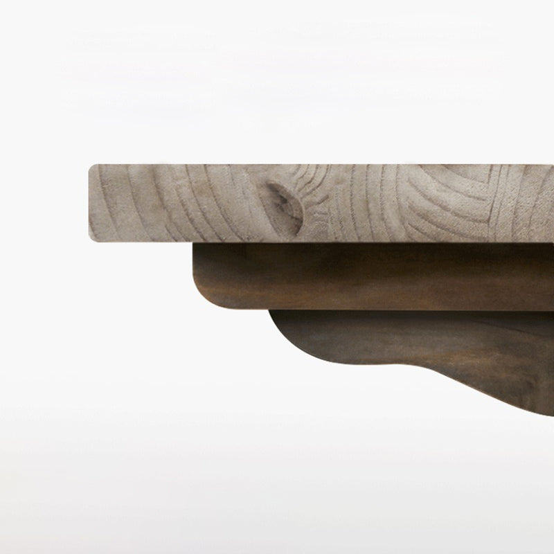 Ensemble de table à manger et chaises rectangulaires en bois massif vintage traditionnel pour 4/6 places 