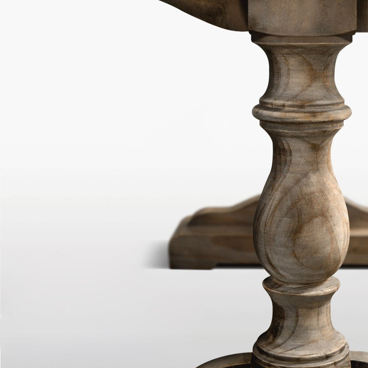 Ensemble de table à manger et chaises rectangulaires en bois massif vintage traditionnel pour 4/6 places 