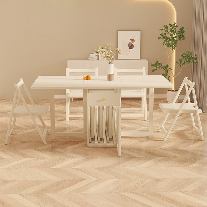 Ensemble de table à manger et chaises pliables et mobiles en bois massif rectangulaire traditionnel français pour 2/3/4/6 places 