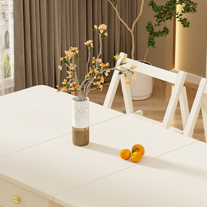 Ensemble de table à manger et chaises pliables et mobiles en bois massif rectangulaire traditionnel français pour 2/3/4/6 places 