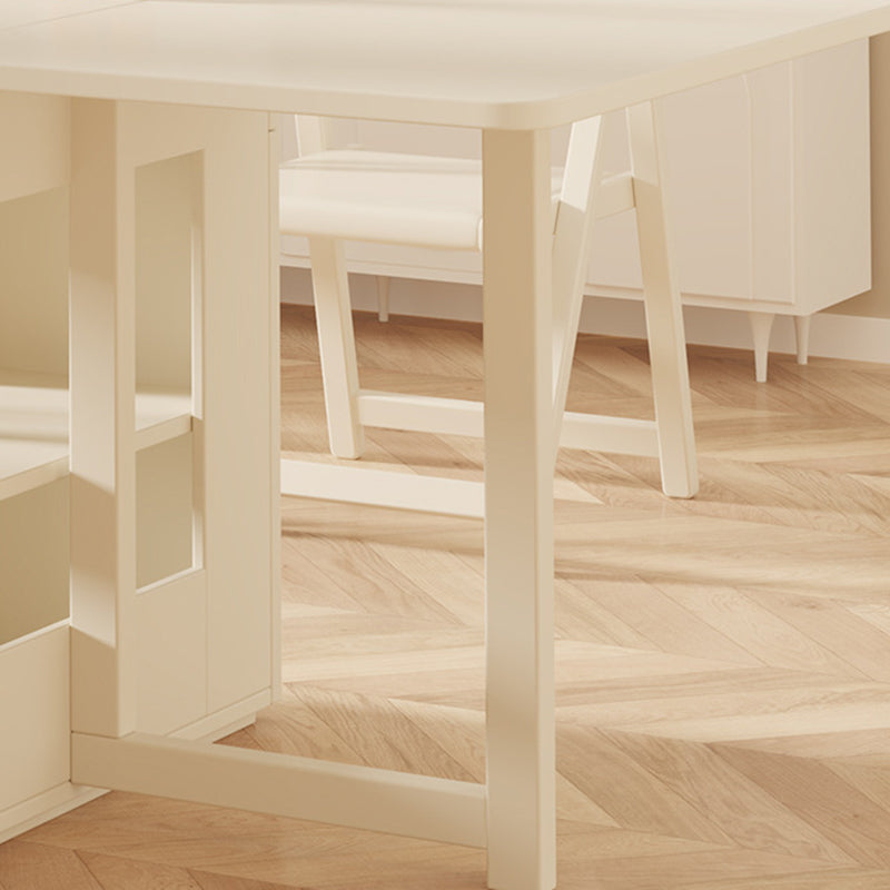 Ensemble de table à manger et chaises pliables et mobiles en bois massif rectangulaire traditionnel français pour 2/3/4/6 places 