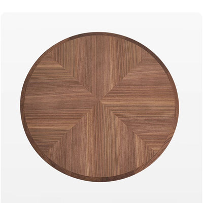 Juego de mesa y sillas de comedor contemporáneo retro redondo de nogal con cuero de silla de montar y acero inoxidable para 2/4/6/8 asientos 