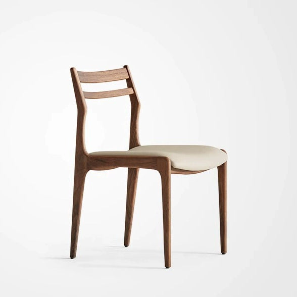 Ensemble de table à manger et chaises contemporaines rondes en noyer, cuir de selle et acier inoxydable pour 2/4/6/8 places 