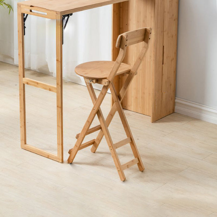 Modern Simplicity Bamboo Hardware Rectangular Foldable Bar Table &amp; Chair Set For Dining Room