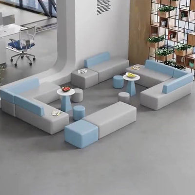 Contemporary Scandinavian Leather Wood Sponge Rectangular Square Round Coffee Table & Chair Set For Living Room