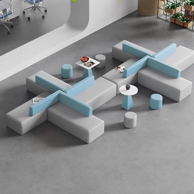 Contemporary Scandinavian Leather Wood Sponge Rectangular Square Round Coffee Table & Chair Set For Living Room