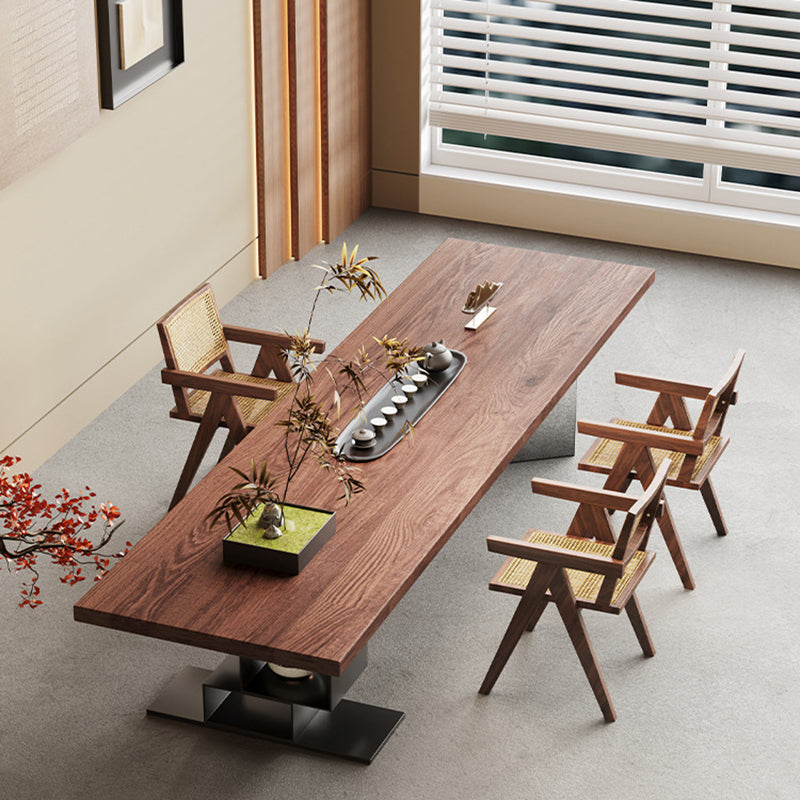 Contemporary Retro Rectangular Solid Wood Acrylic Iron Jackpot Leg Coffee Table &amp; Chair Set For Living Room