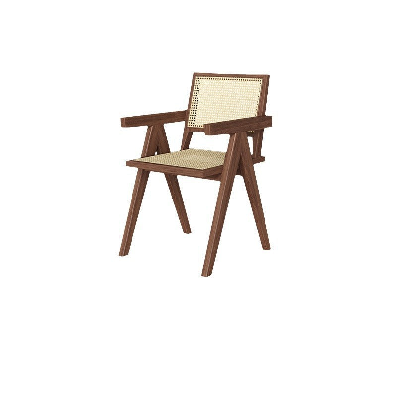 Contemporary Retro Rectangular Solid Wood Acrylic Iron Jackpot Leg Coffee Table & Chair Set For Living Room