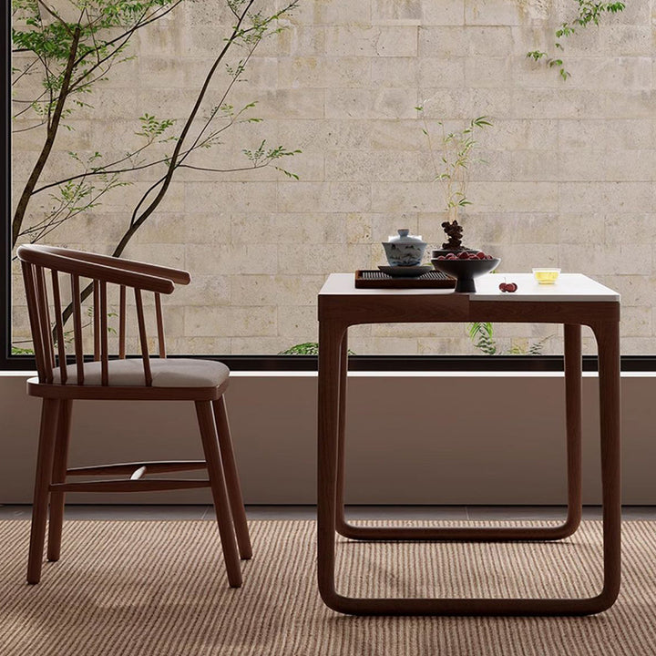 Ensemble de table basse rectangulaire en bois de dalle chinoise traditionnelle et de chaises pour salon 