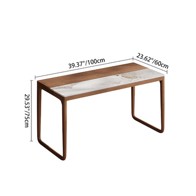 Traditional Chinese Slab Wood Rectangular Coffee Table & Chair Set For Living Room