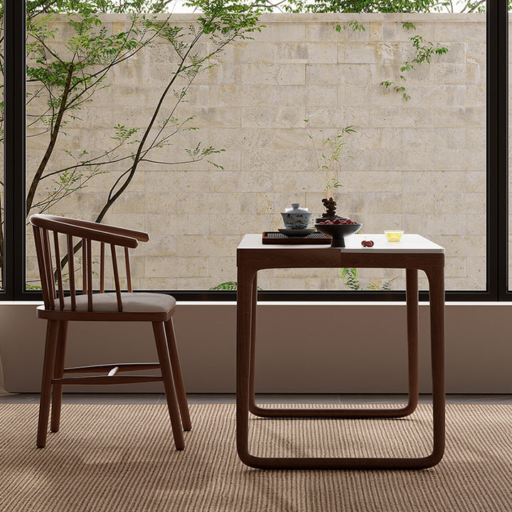 Ensemble de table basse rectangulaire en bois de dalle chinoise traditionnelle et de chaises pour salon 
